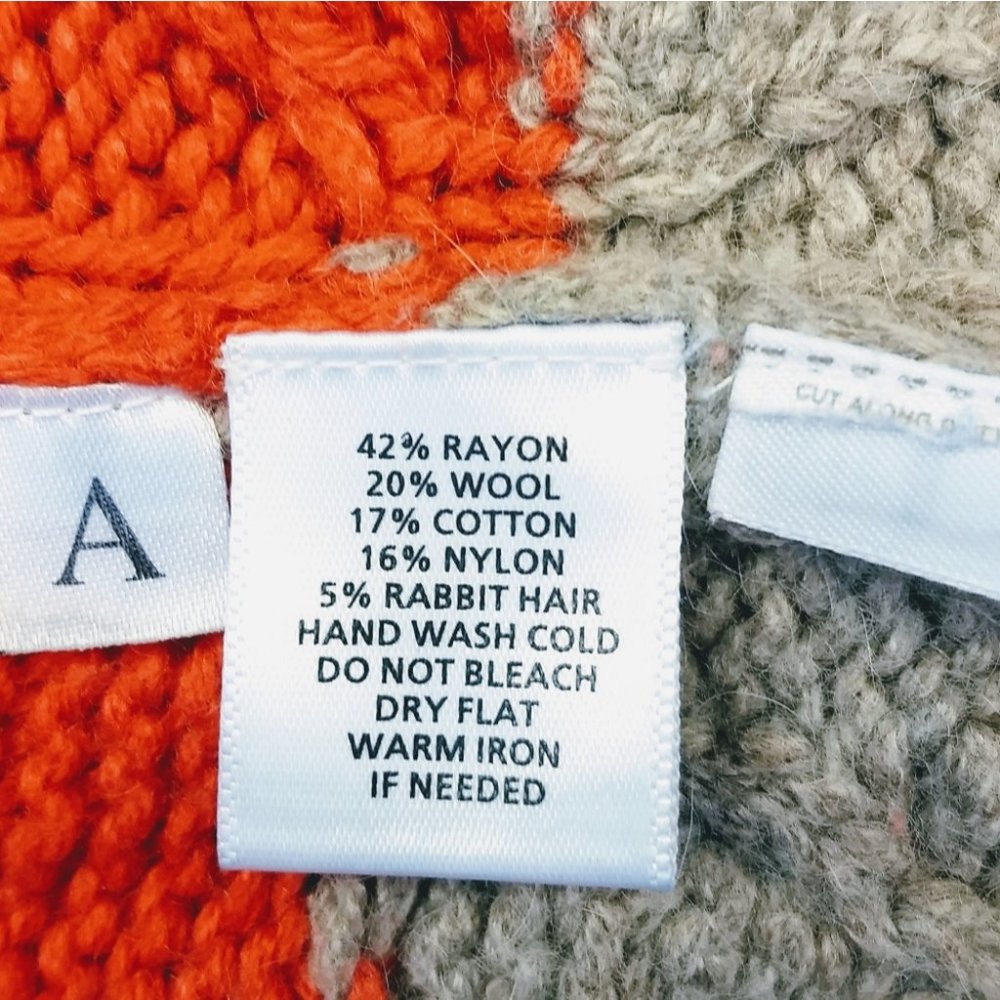 Women's Ann Taylor LOFT Tan and Orange Stripe Cableknit Sweater - Small - Picture 4 of 6